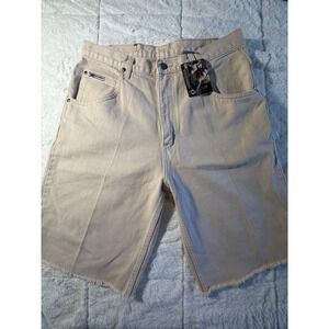 Vintage Y2K NWT Cutline Jeans‎ Beige Denim Jorts Shorts Skater Mens Size 36x11